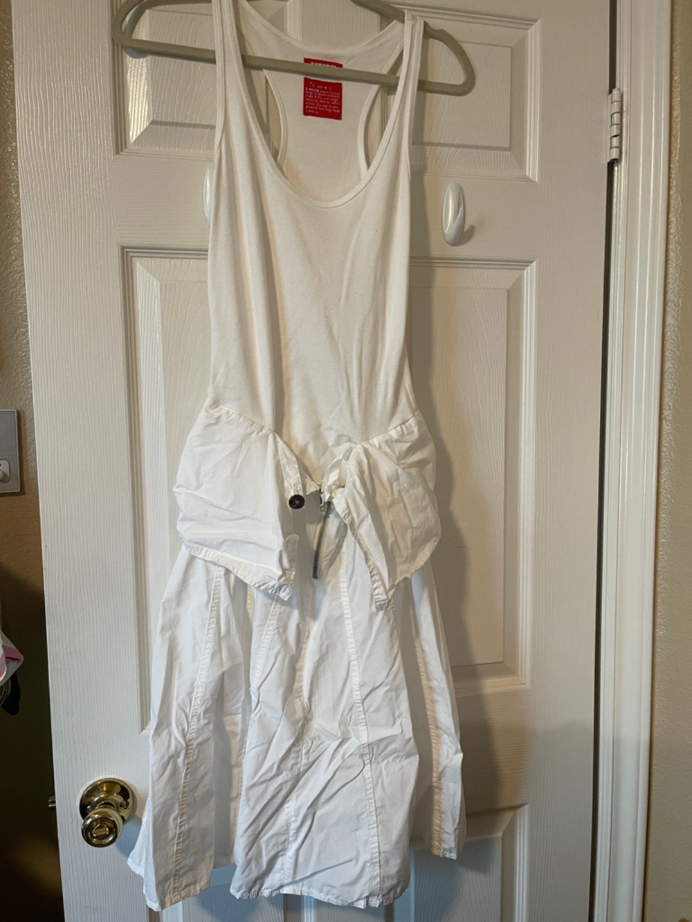 Ikks White Maxi Dress with Tank Bodice